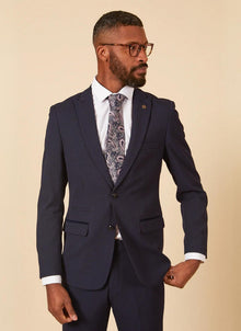 Marc Darcy - Colbert Ruitpatroon Donker Blauw Bromley Navy