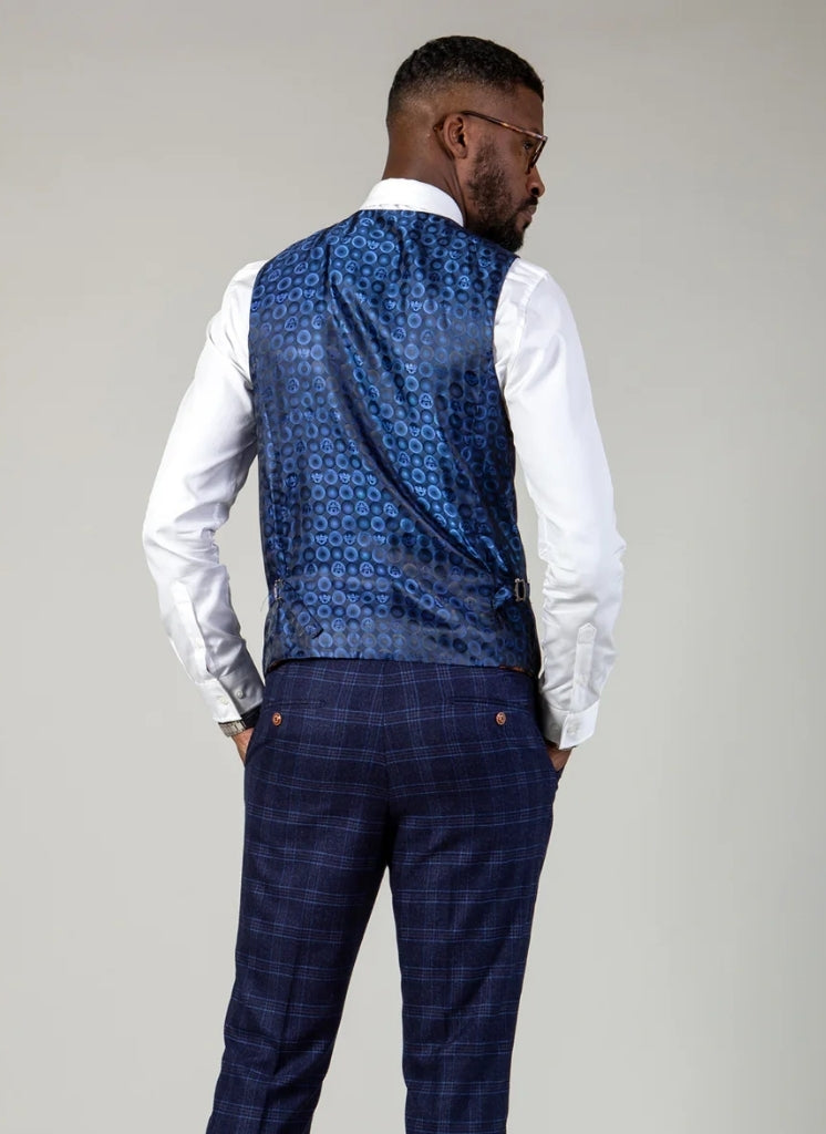 Marc Darcy - Gilet Blauw Chigwell Tweed