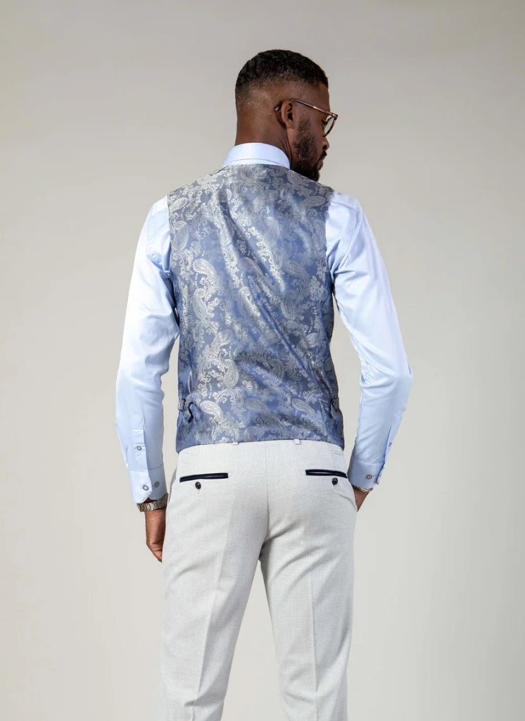 Marc Darcy - Gilet Ruitpatroon Wit Bromley Stone