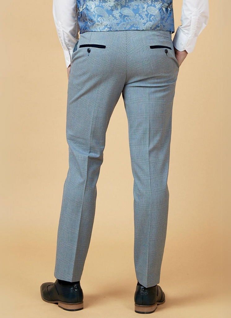Marc Darcy - Pantalon Ruitpatroon Licht Blauw Bromley Sky