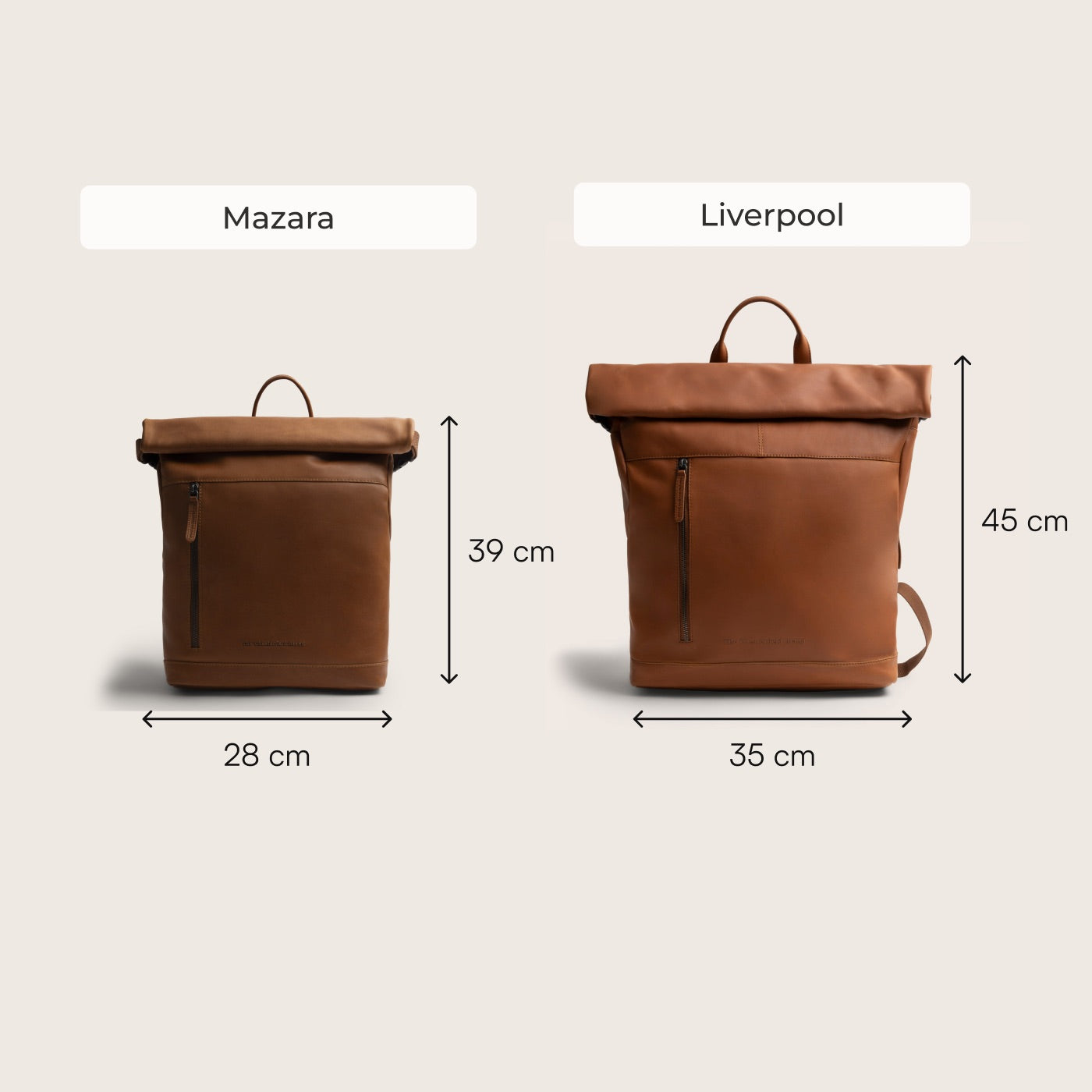 Leren Rolltop Rugzak Cognac Liverpool