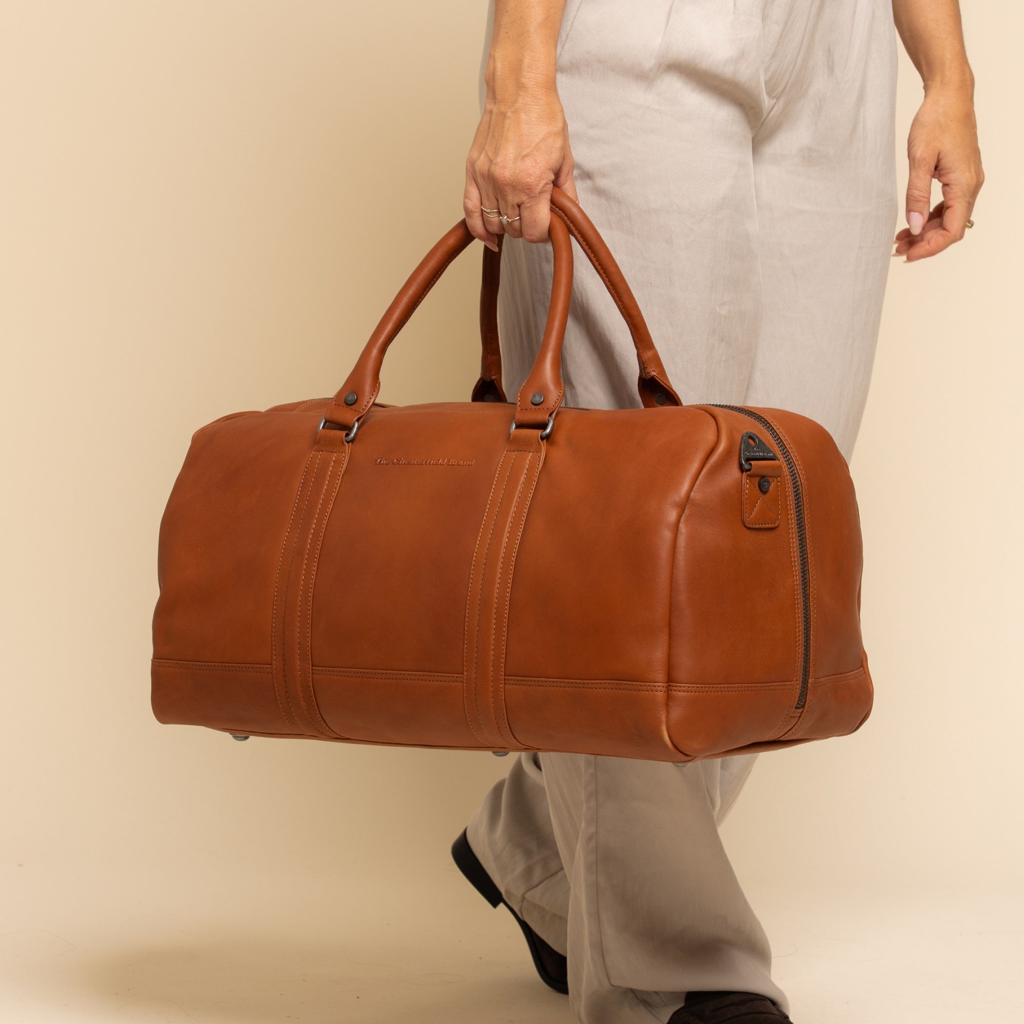 Leren Weekendtas Cognac Melbourne