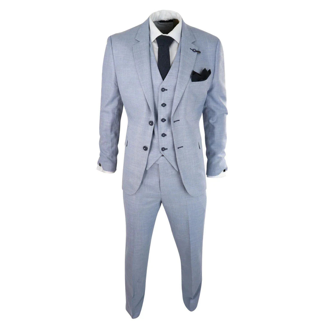 Driedelig pak Cavani Miami sky slim fit suit - driedelig pak