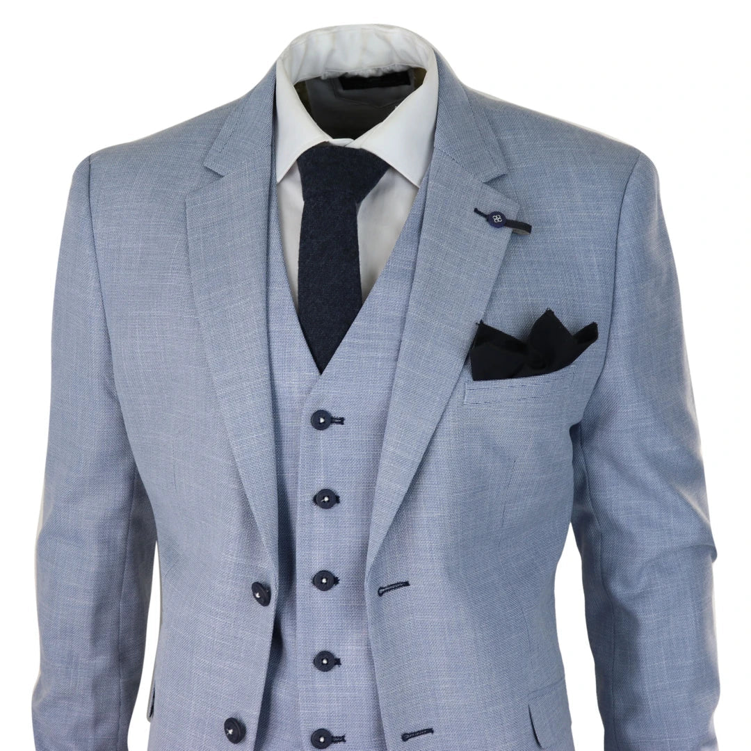 Driedelig pak Cavani Miami sky slim fit suit - driedelig pak