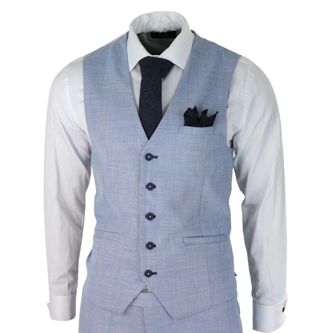 Driedelig pak Cavani Miami sky slim fit suit - driedelig pak