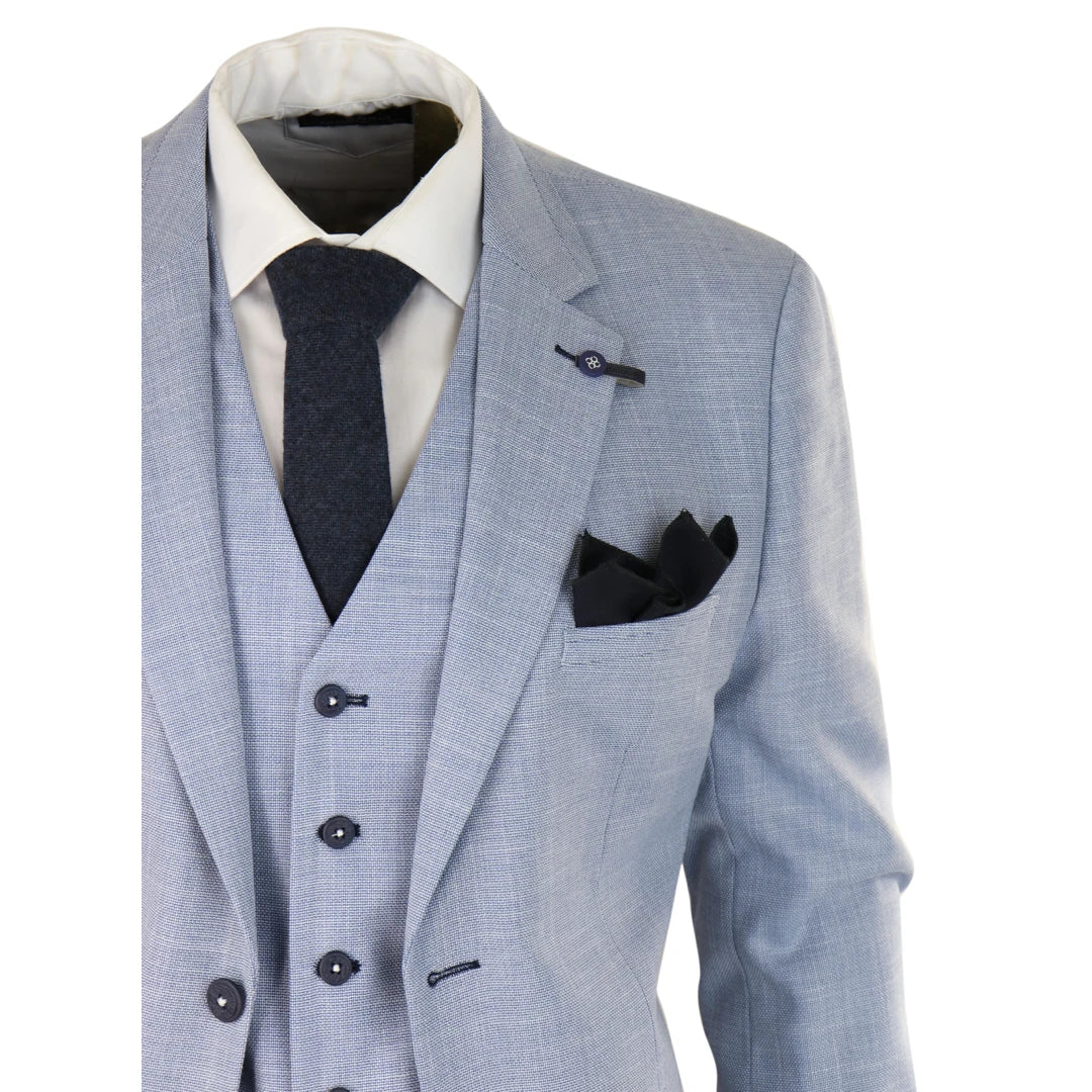 Driedelig pak Cavani Miami sky slim fit suit - driedelig pak