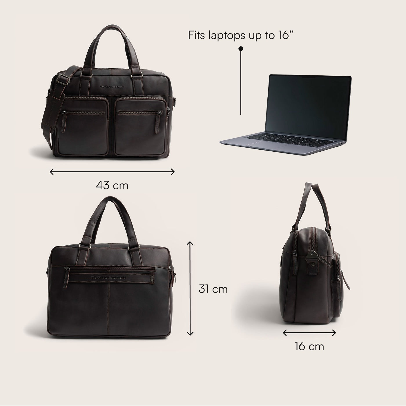 Leren Laptoptas Bruin Misha