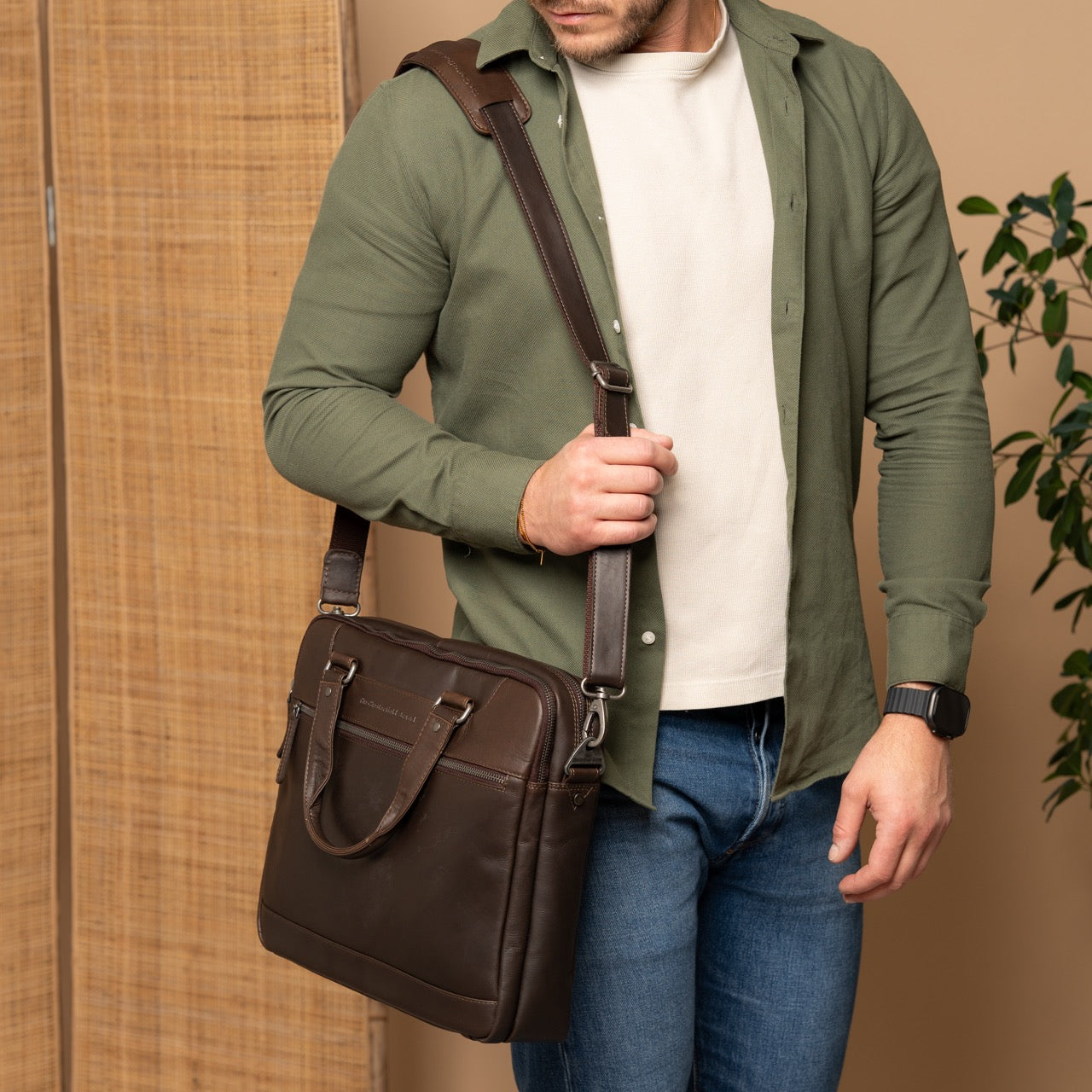 Leren Laptoptas Bruin Montara