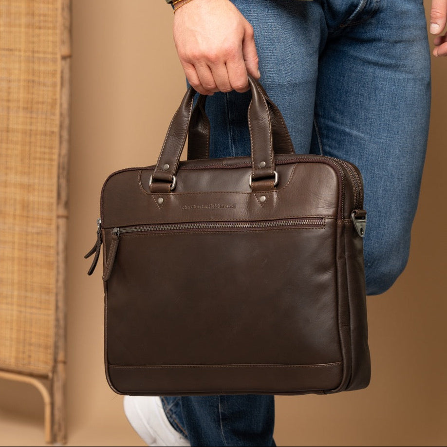Leren Laptoptas Bruin Montara