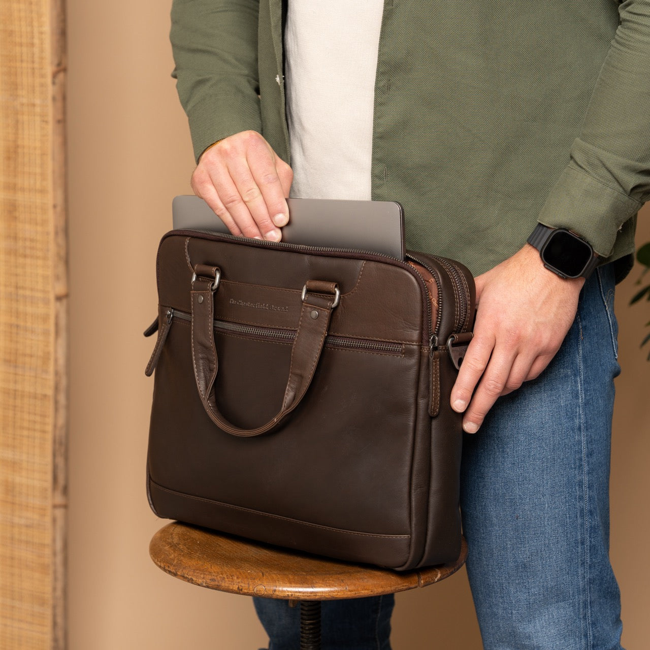 Leren Laptoptas Bruin Montara