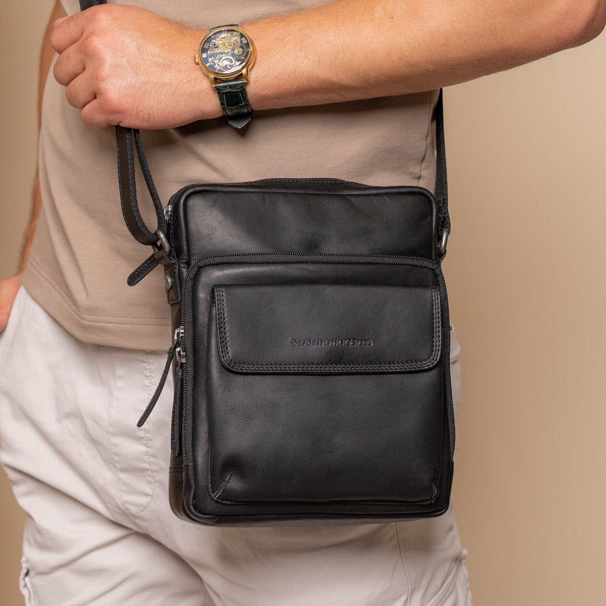 Leren Crossbody Tas Zwart Montira