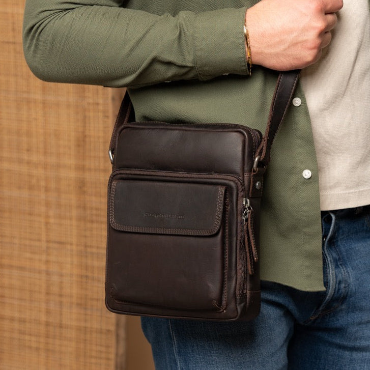 Leren Crossbody Tas Bruin Montira
