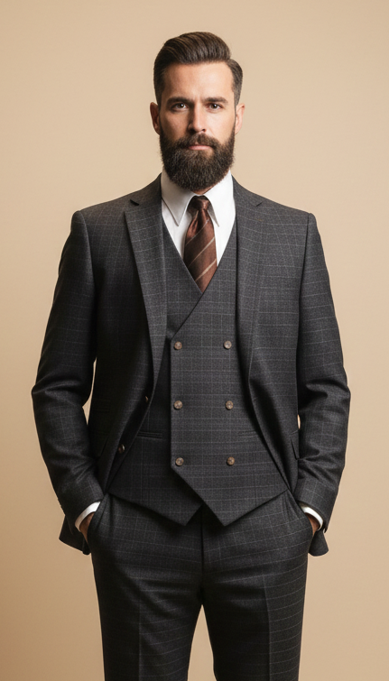 CASTLESON Phantom - Driedelig Herenpak Grey