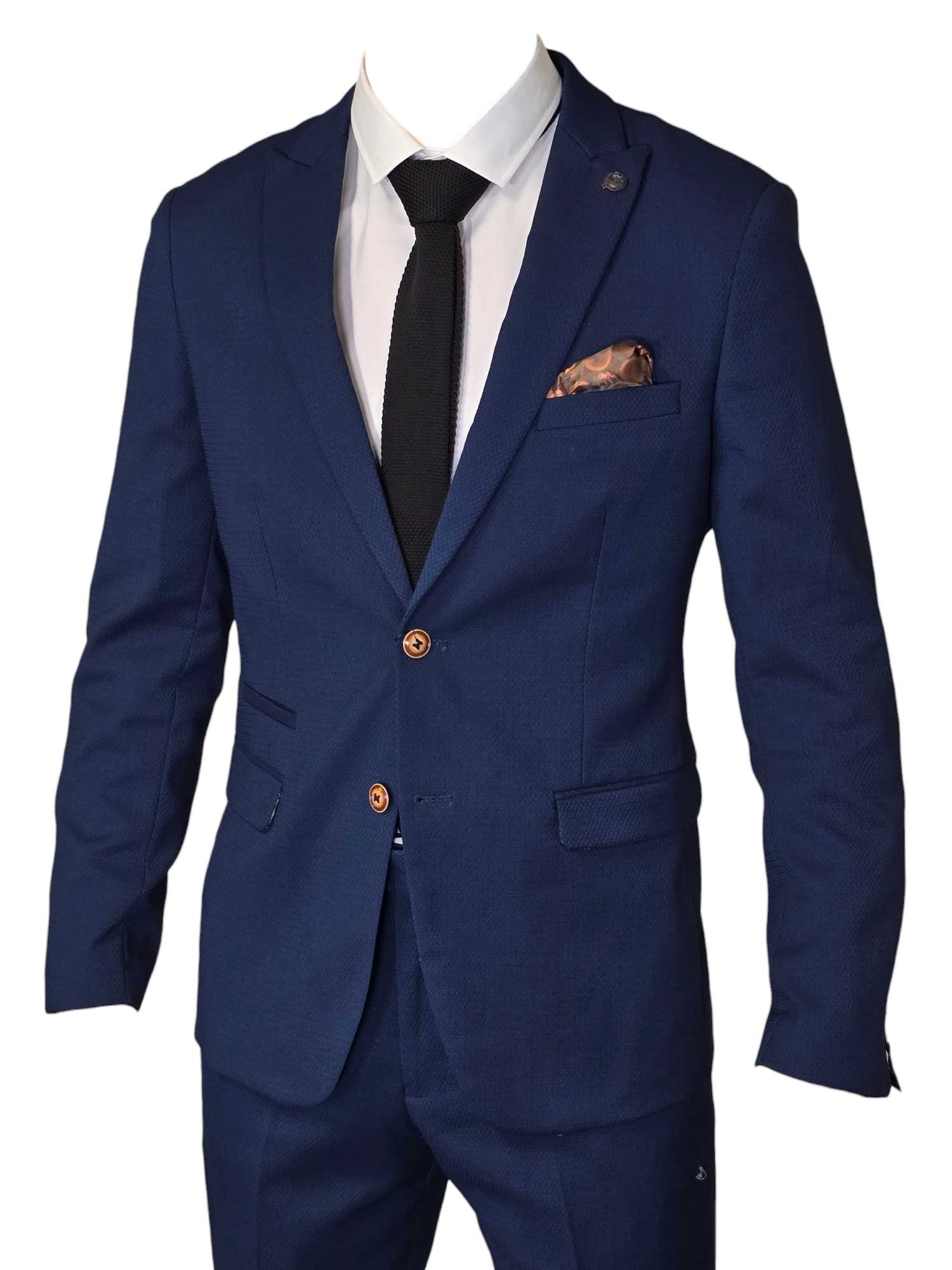 2- delig Navy blauw pak -Marc Darcy Max Navy Blue 2pc