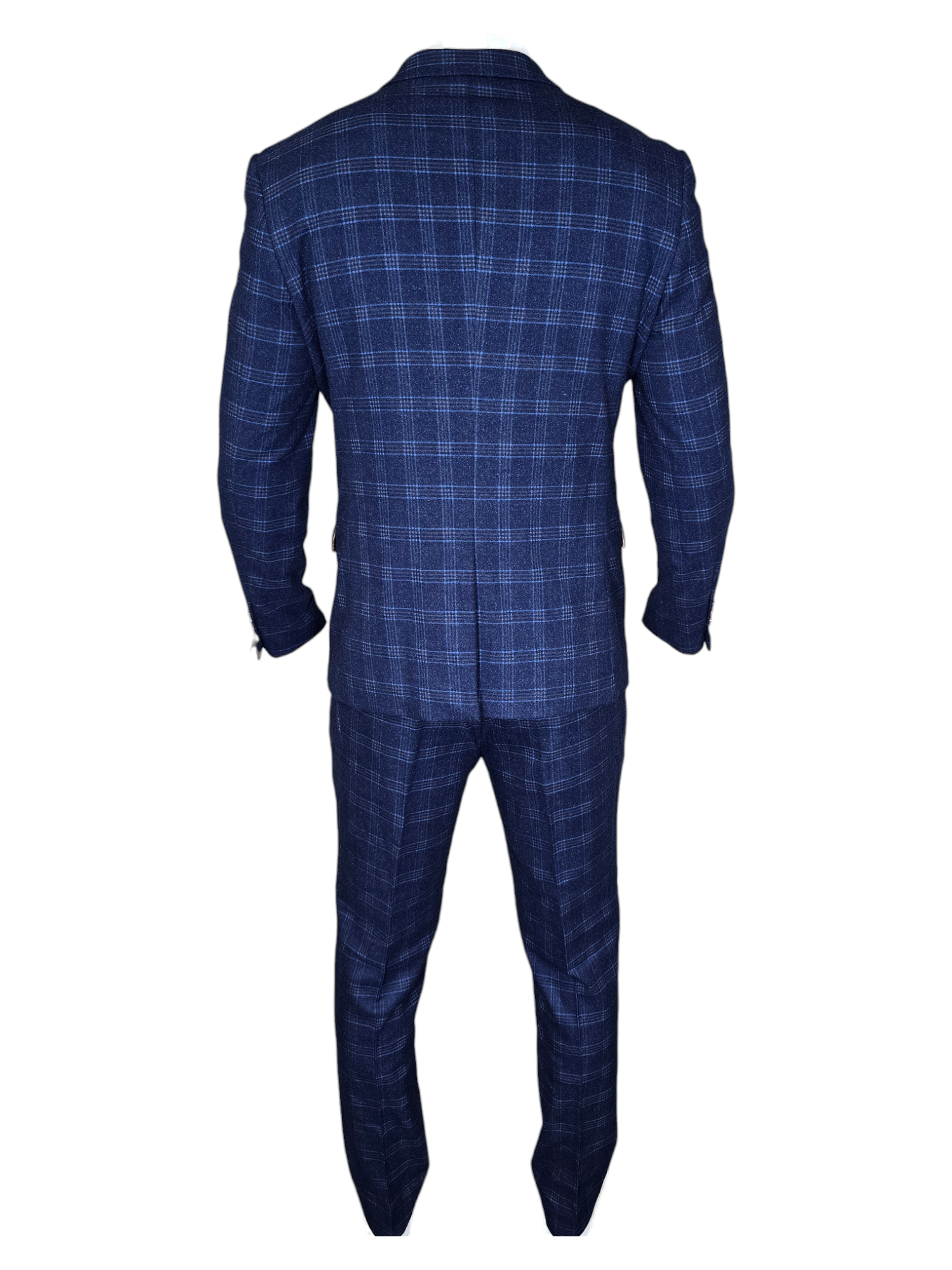 2-delig Blauw pak met ruit - Marc Darcy Chigwell tweedsuit 2pc