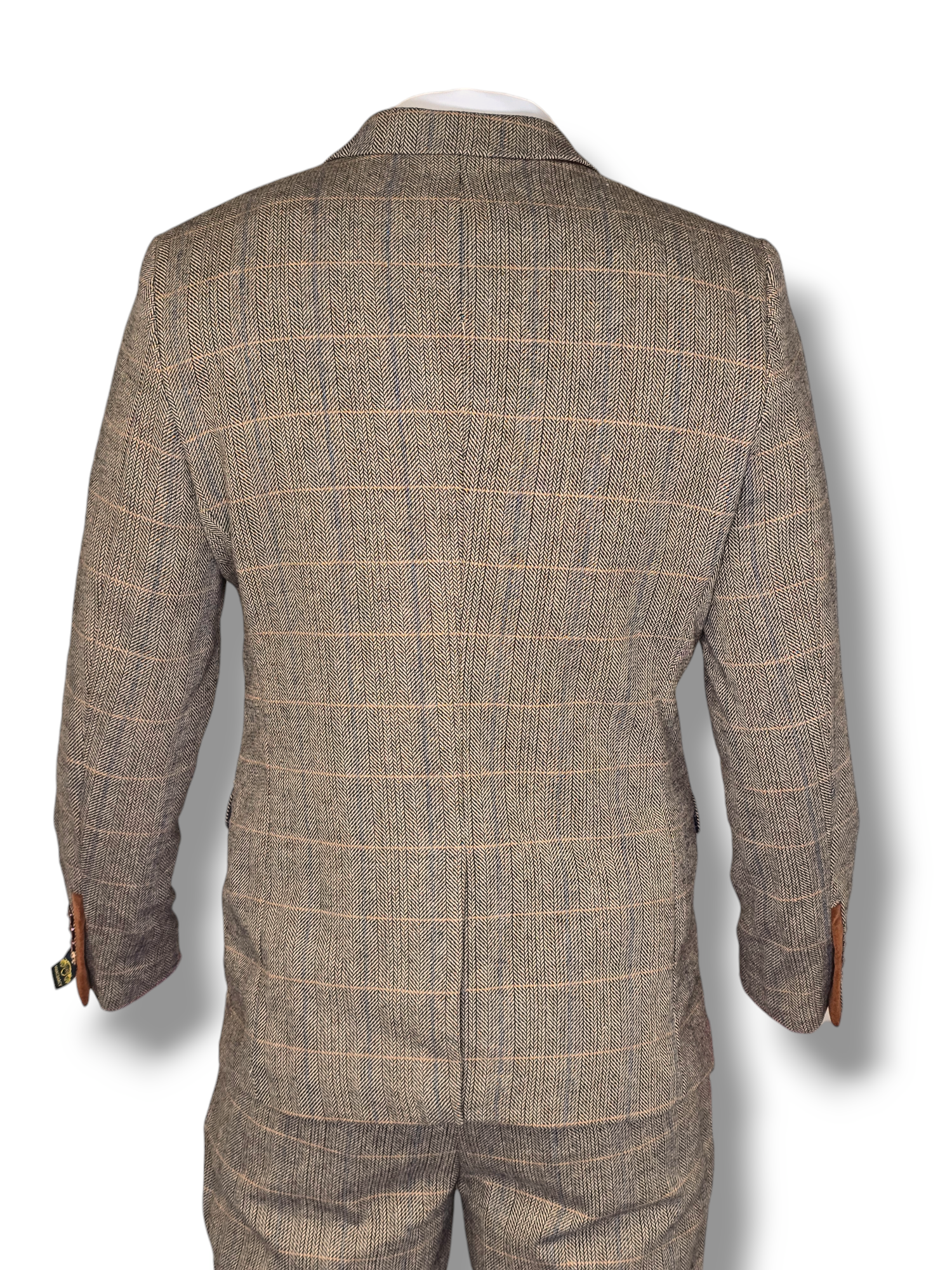 2-delig pak - bruin heren kostuum - Herringbone Brown suit 2pc