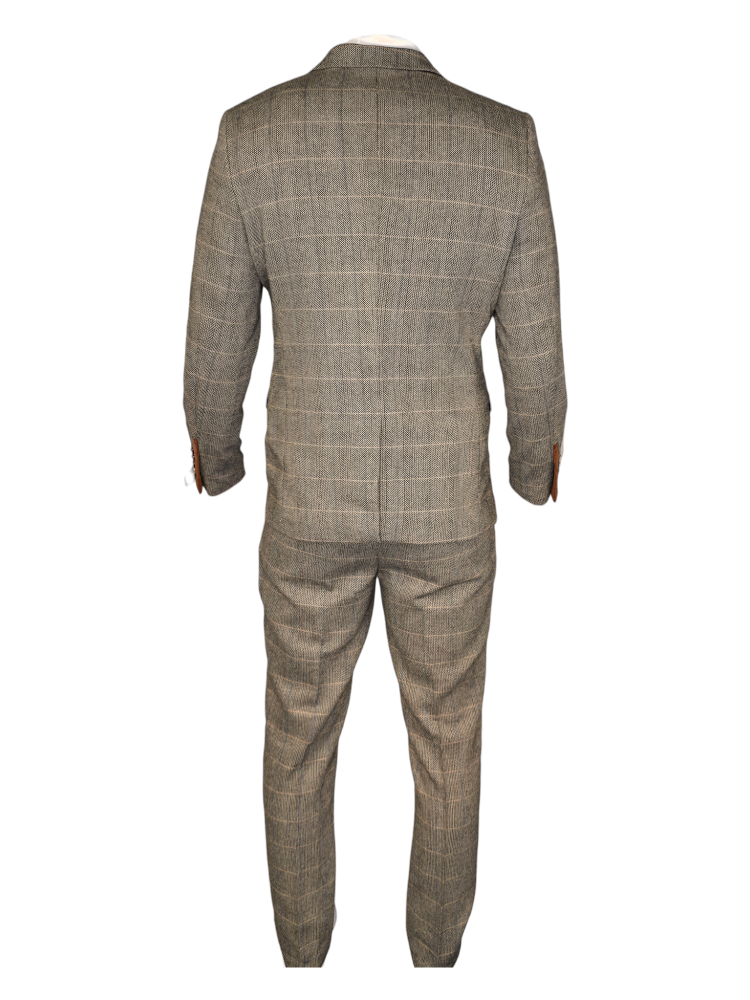 2-delig pak - bruin heren kostuum - Herringbone Brown suit 2pc