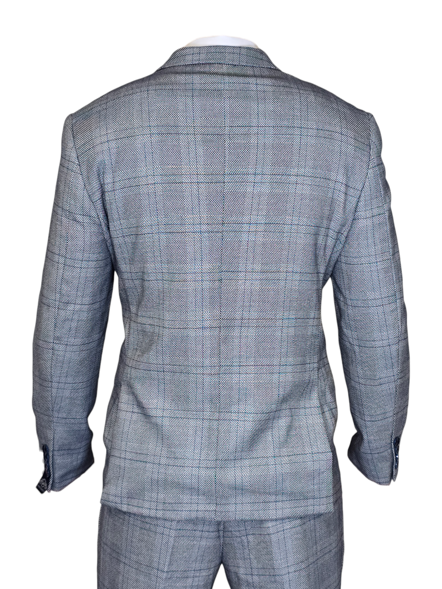 2-delig pak - heren kostuum grijs - check Jerry grey suit 2pc