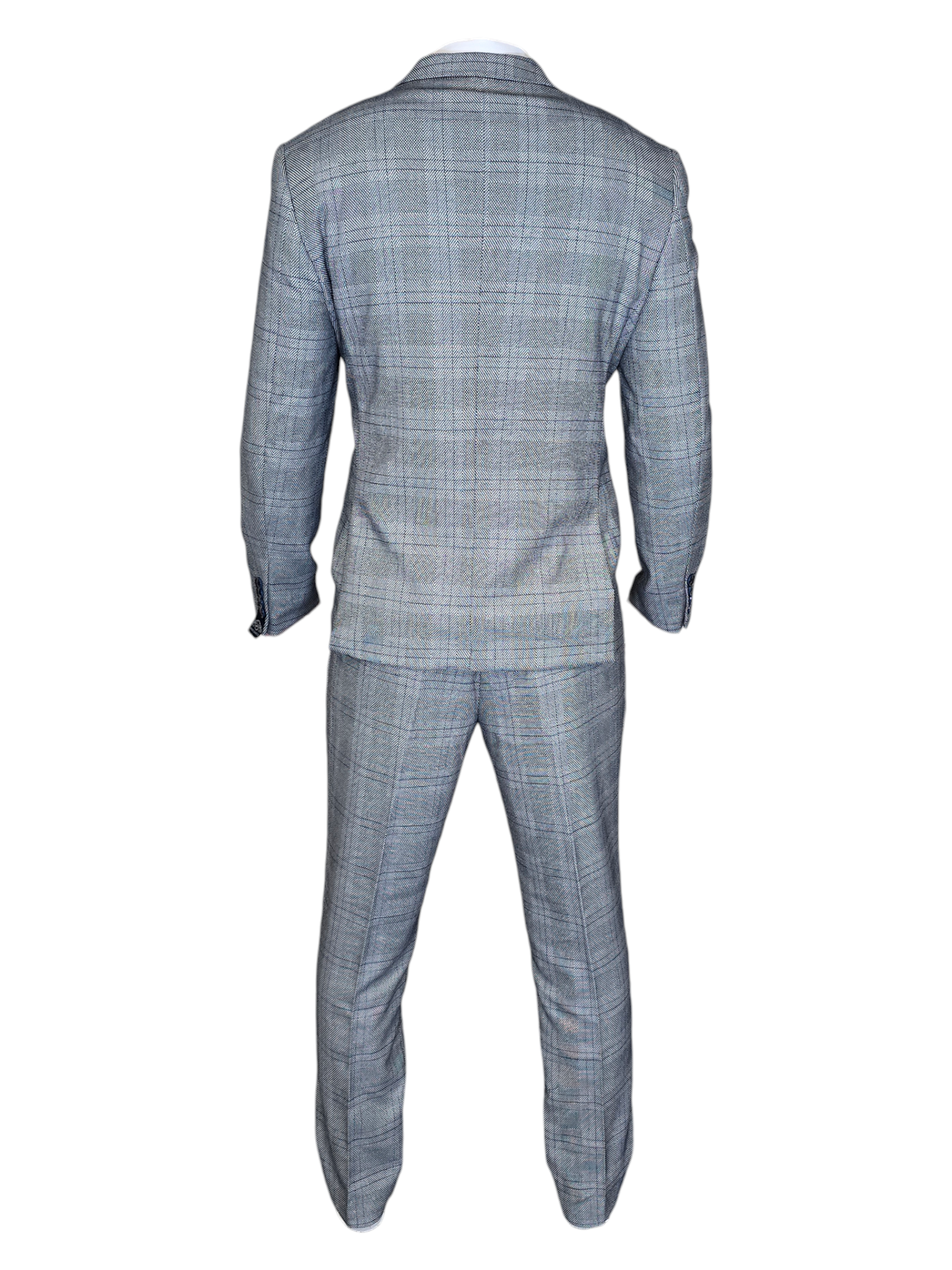 2-delig pak - heren kostuum grijs - check Jerry grey suit 2pc