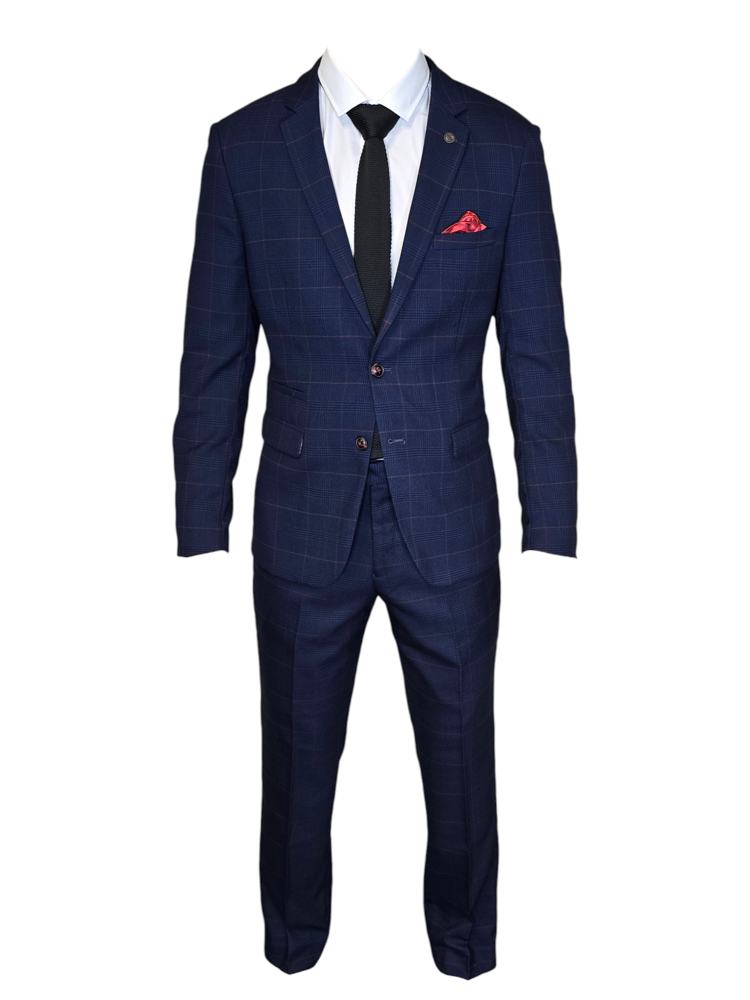 2-delig Navy Blue Gentlemens Suit - Edison Redline 2pc