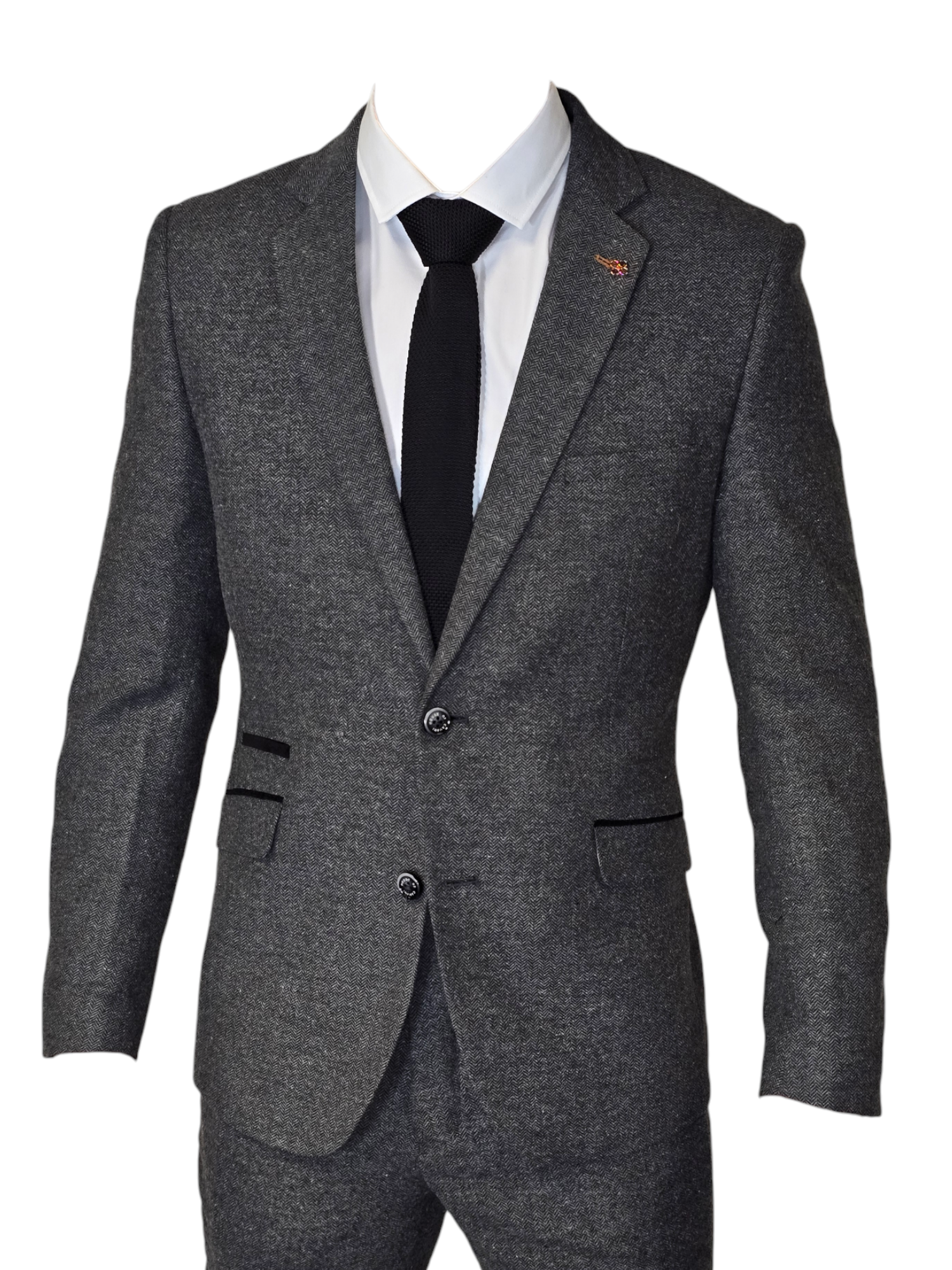 2-delig pak - Grijs Tweed heren kostuum - Cavani Martez grey suit 2pc