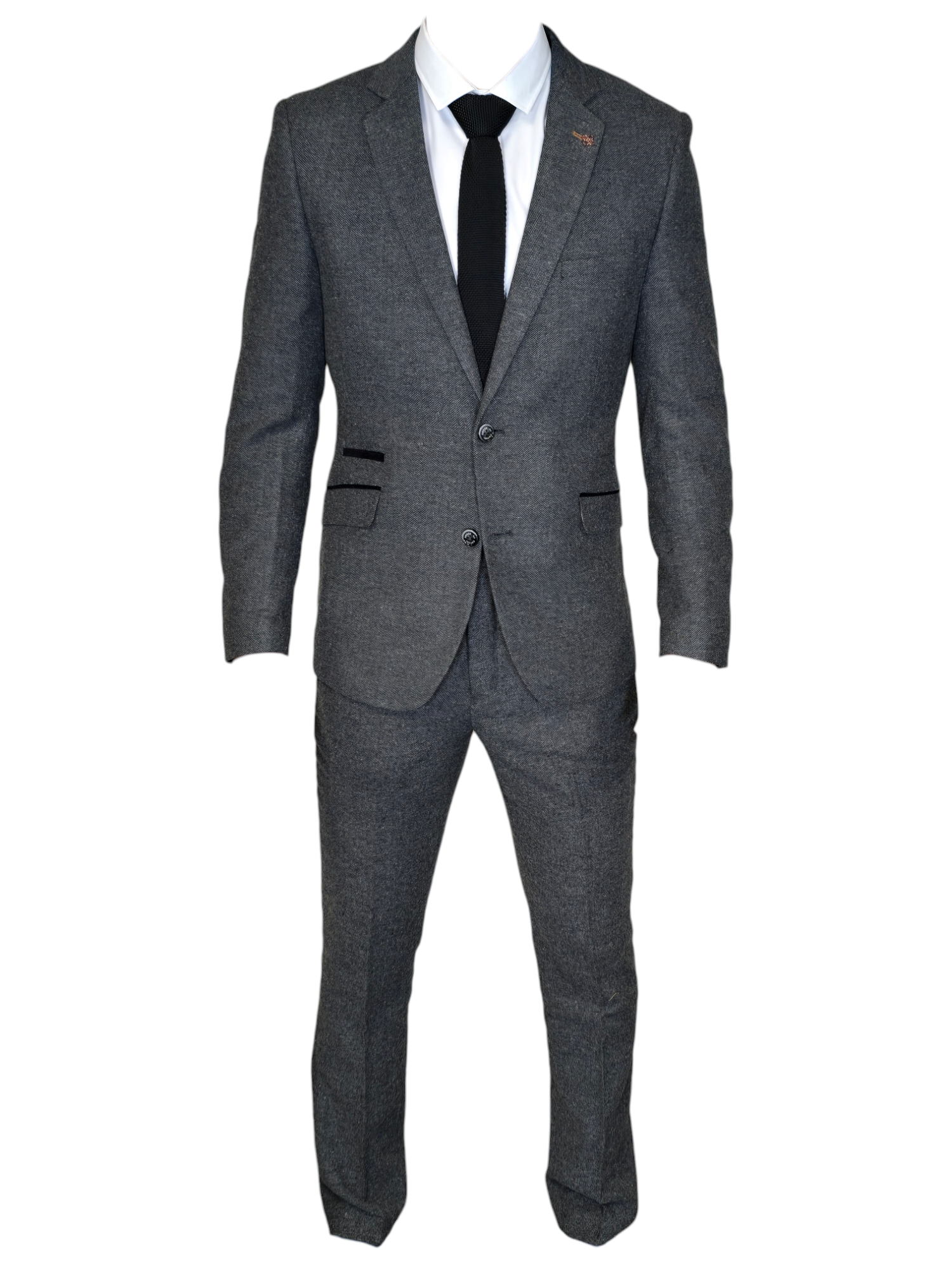 2-delig pak - Grijs Tweed heren kostuum - Cavani Martez grey suit 2pc