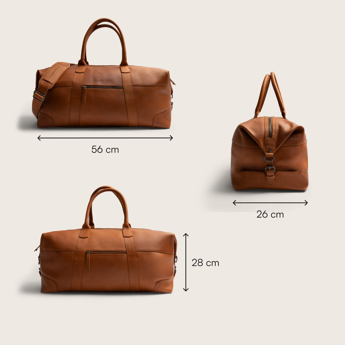 Leren Weekendtas Cognac Portsmouth-II