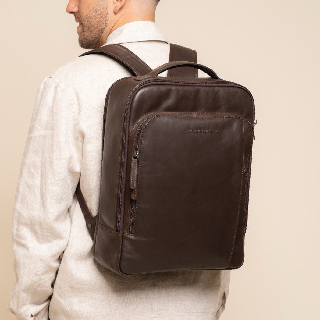 Leren Laptoprugzak Bruin Quincy