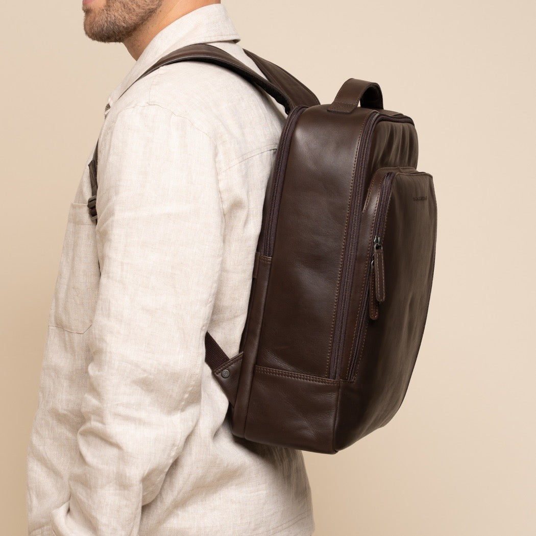 Leren Laptoprugzak Bruin Quincy