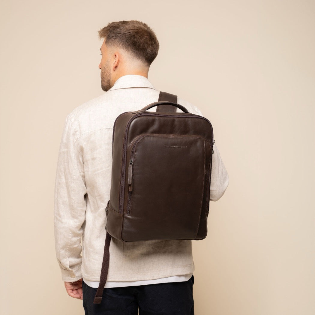 Leren Laptoprugzak Bruin Quincy
