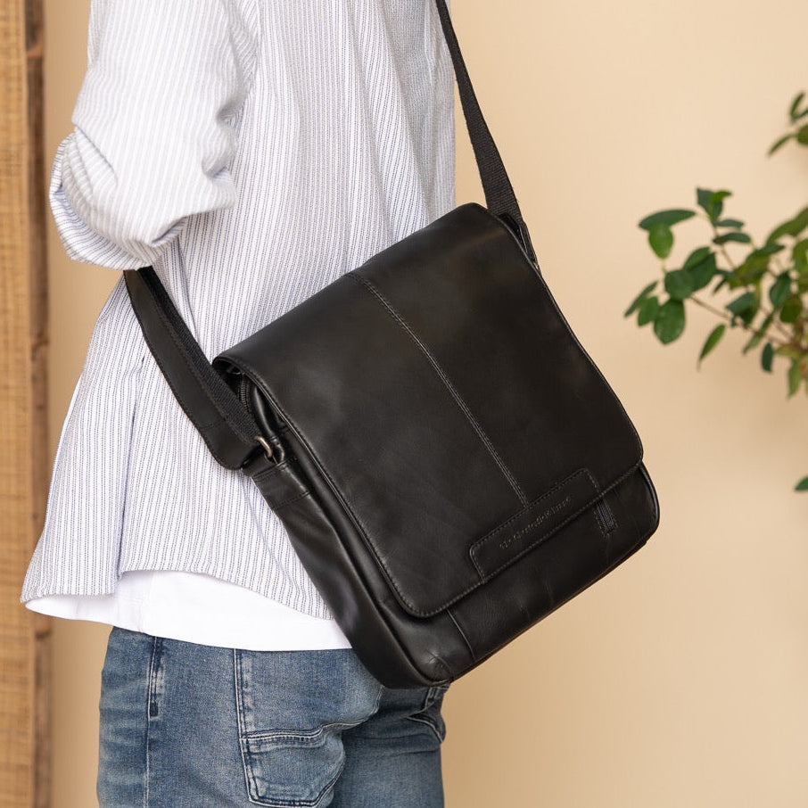 Leren Crossbody Tas Zwart Raphael