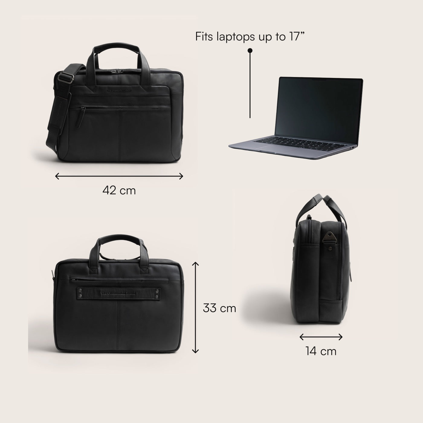 Leren Laptoptas Zwart Ryan