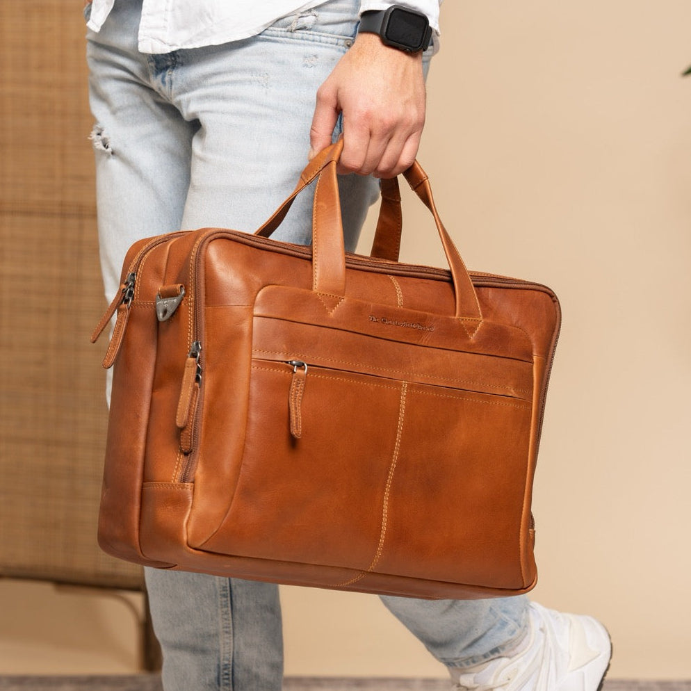 Leren Laptoptas Cognac Ryan