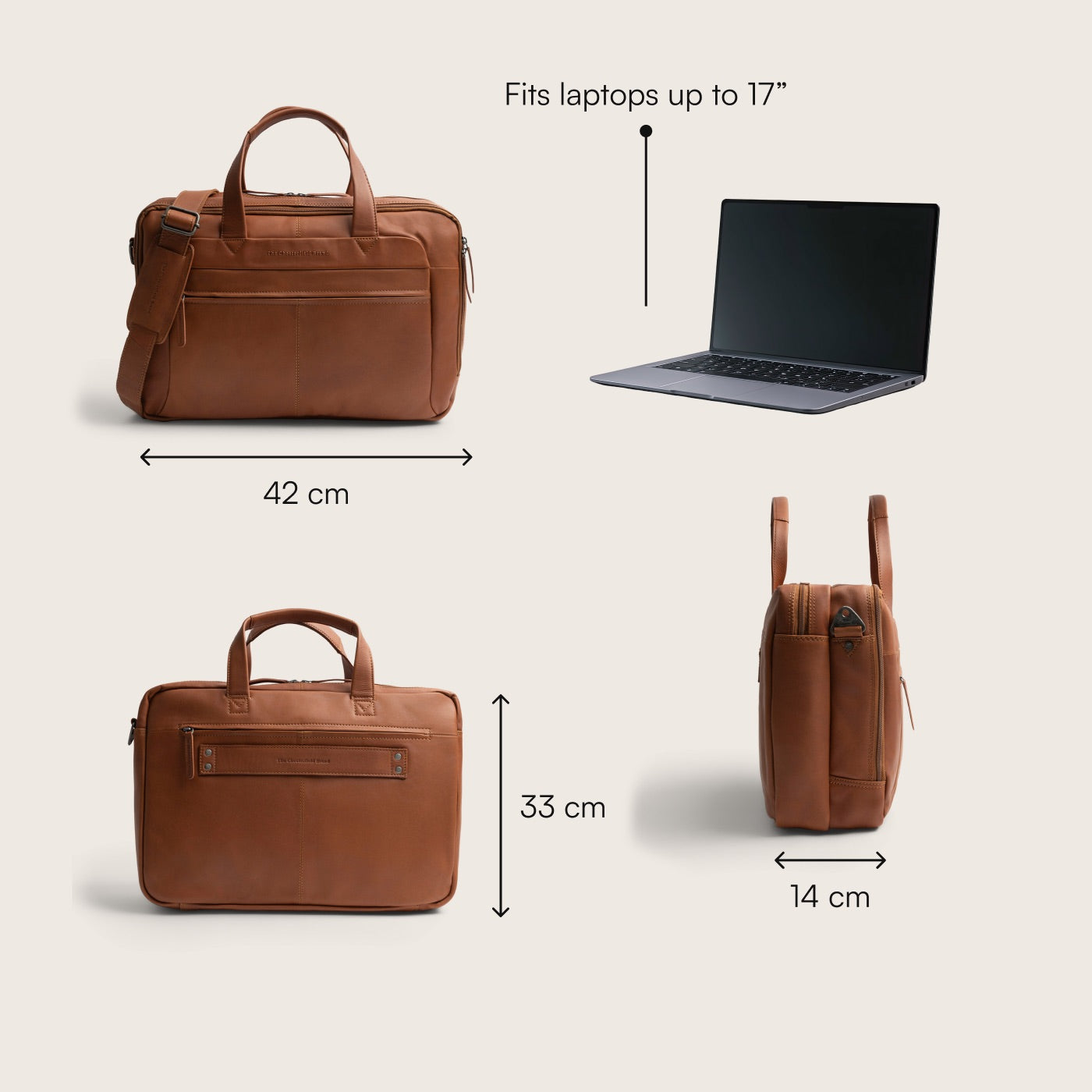 Leren Laptoptas Cognac Ryan