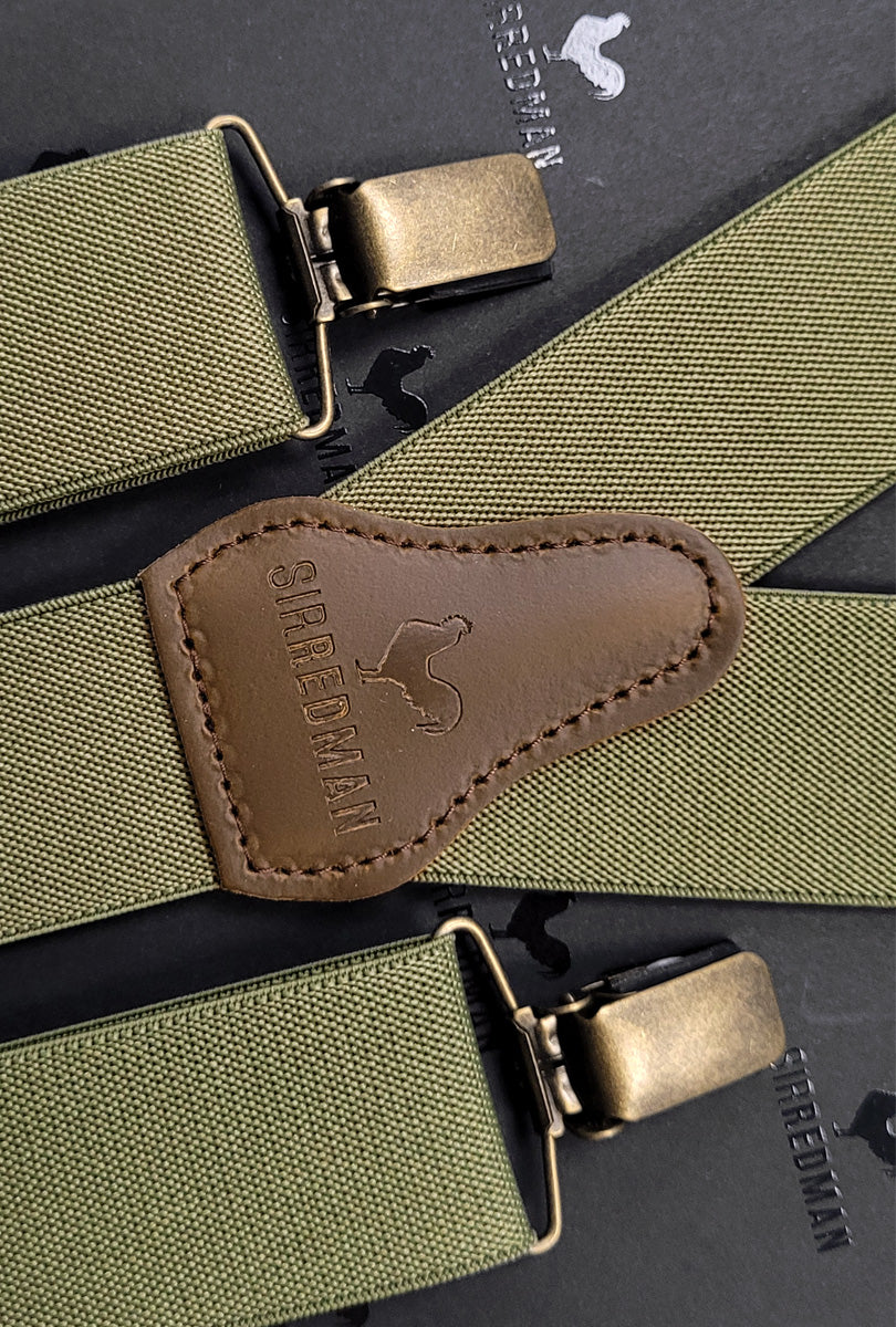 Bretels Gentleman's olijfgroen elastiek