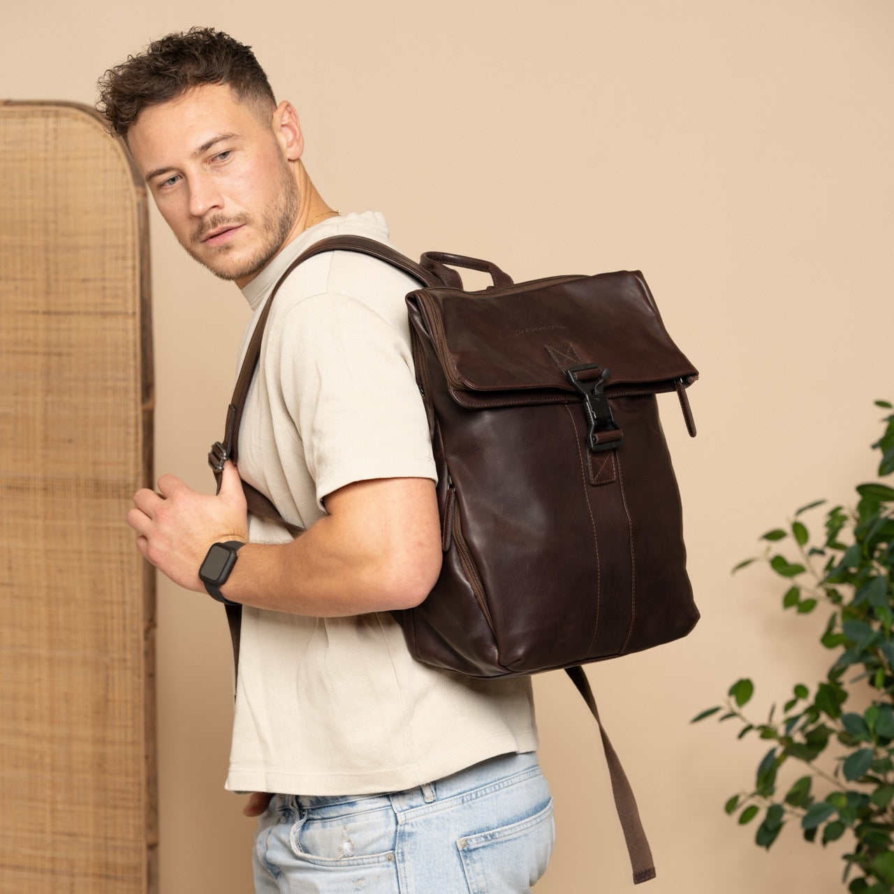 Leren Laptoprugzak Bruin Savona