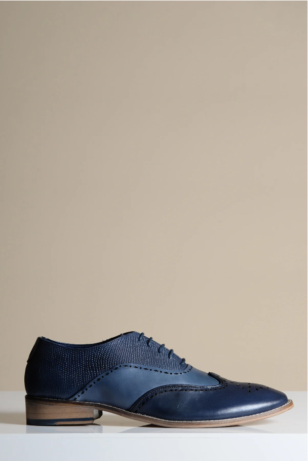 Navy leren schoenen Marc Darcy Ryan - Wingtip brogue