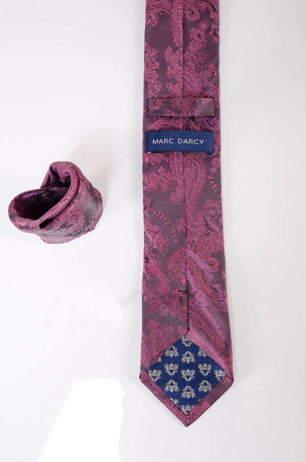 Marc Darcy Gentlemanset Berry Paisley Stropdas & Pochet