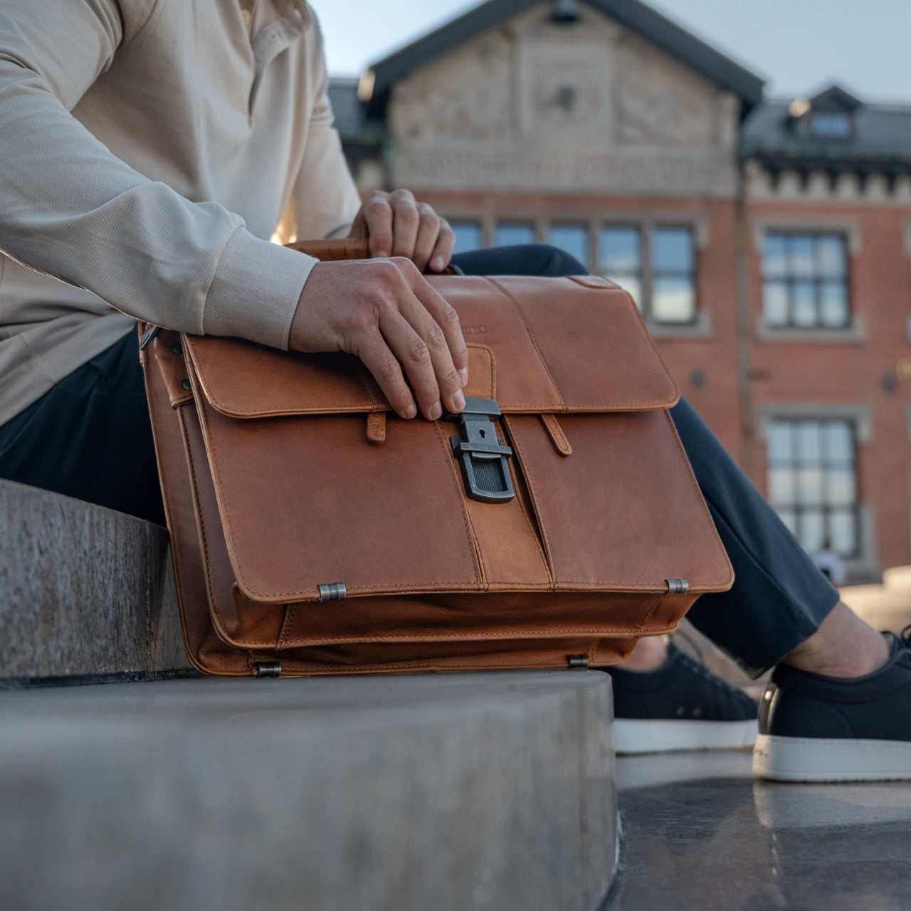 Leren Aktetas Cognac Stuttgart