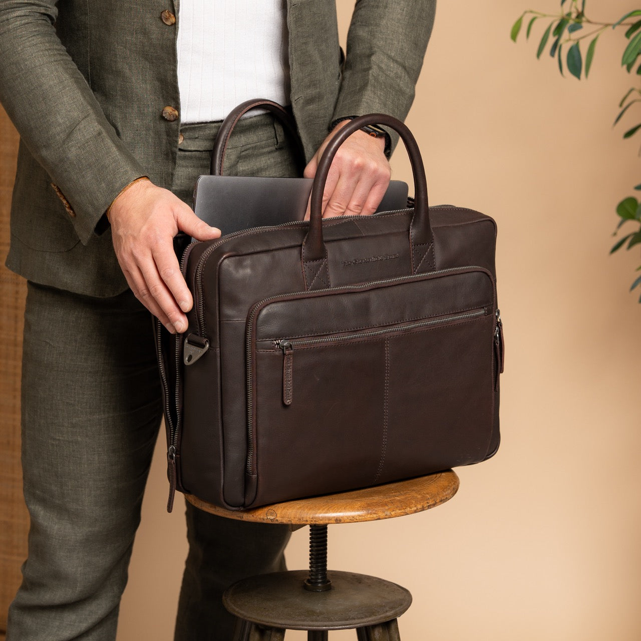 Leren Laptoptas Bruin Tacama