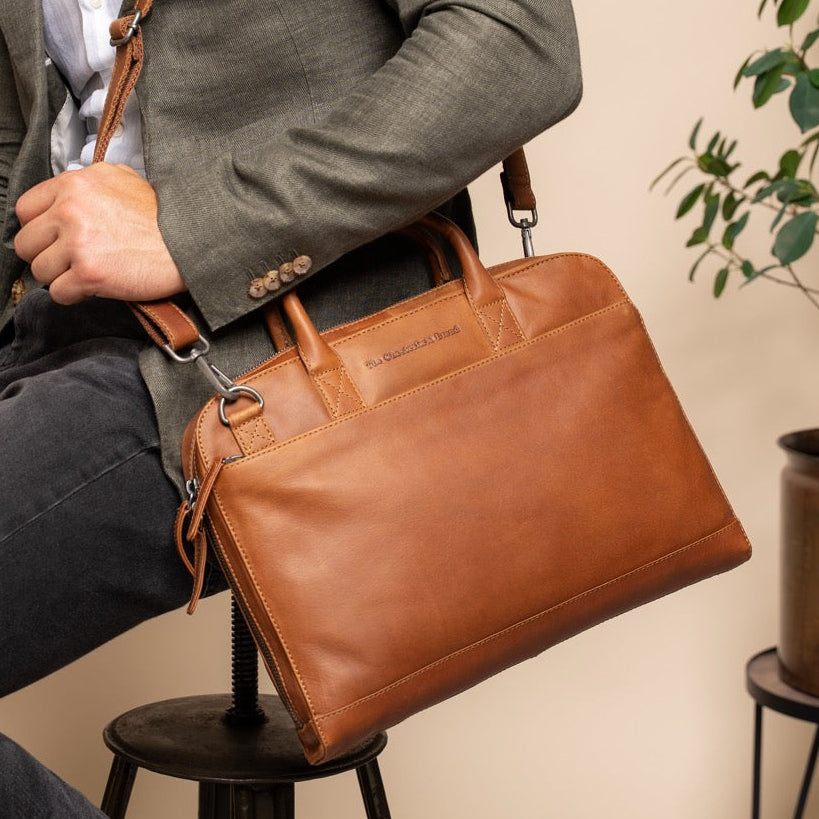 Leren Laptoptas Cognac Tilbury
