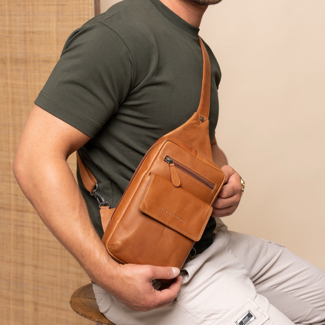 Leren Sling Bag Cognac Turelle