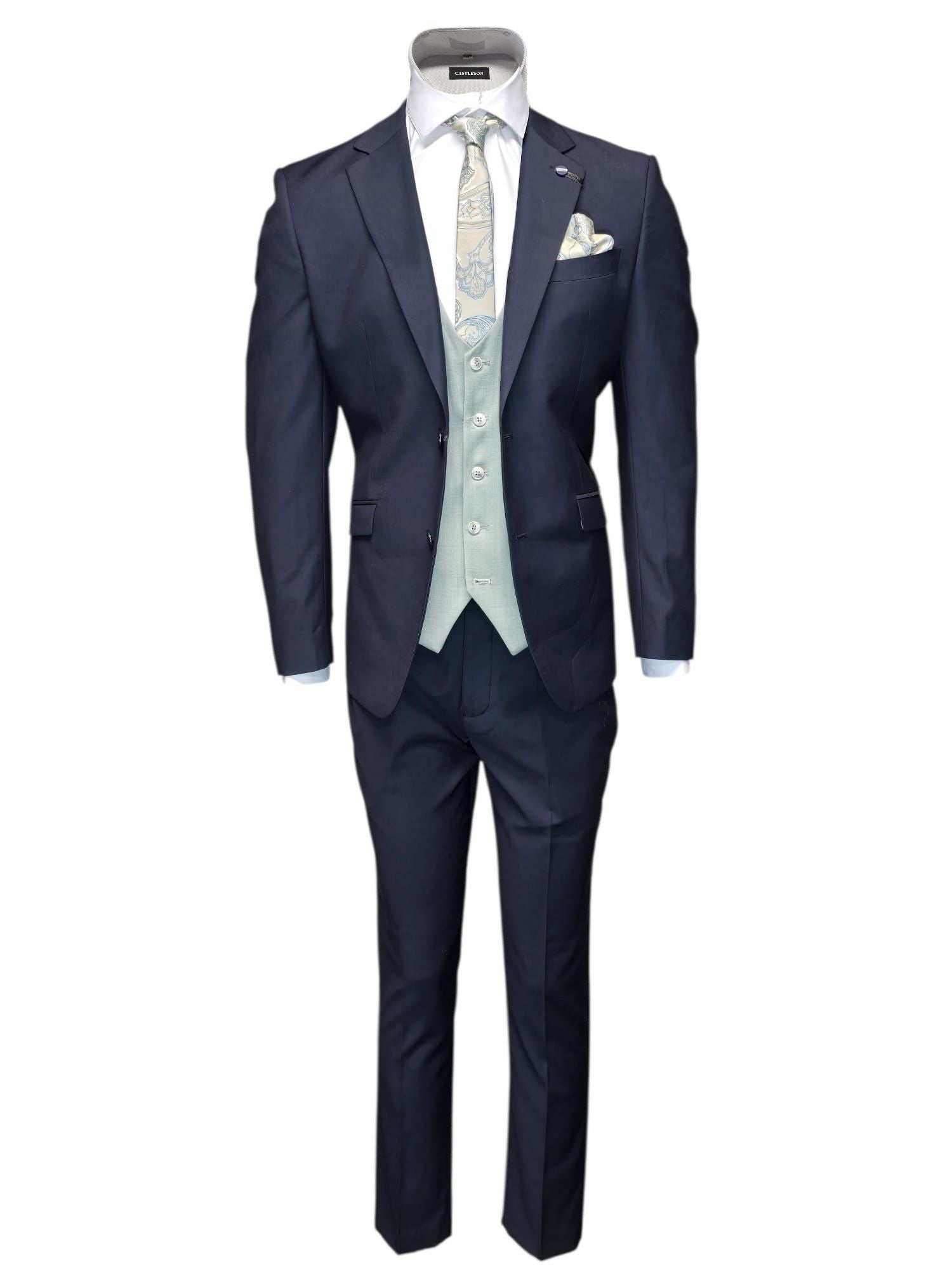 Cavani Malibu - Driedelig Herenpak Navy Mix & Match Finley moss green