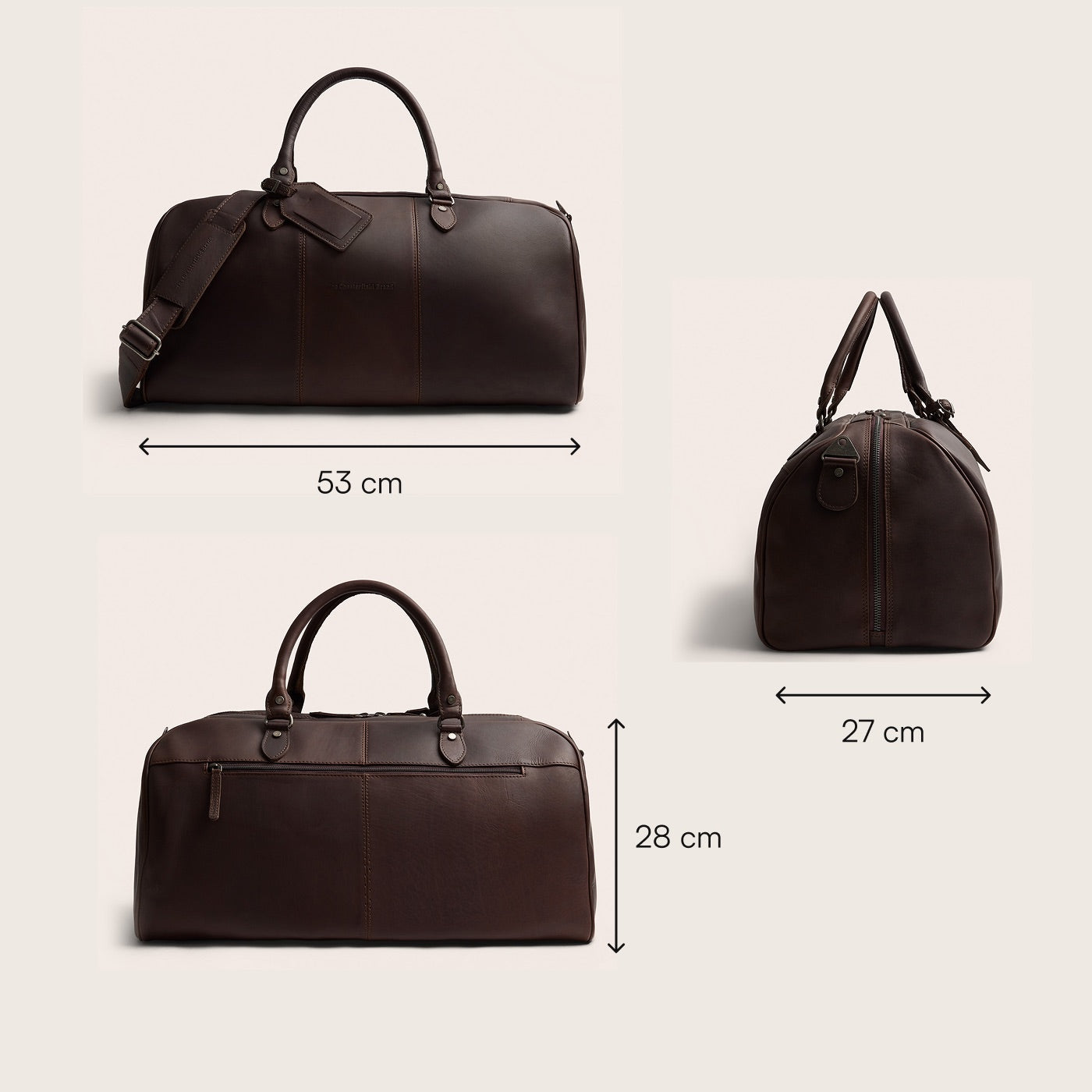 Leren Weekendtas Bruin William-II