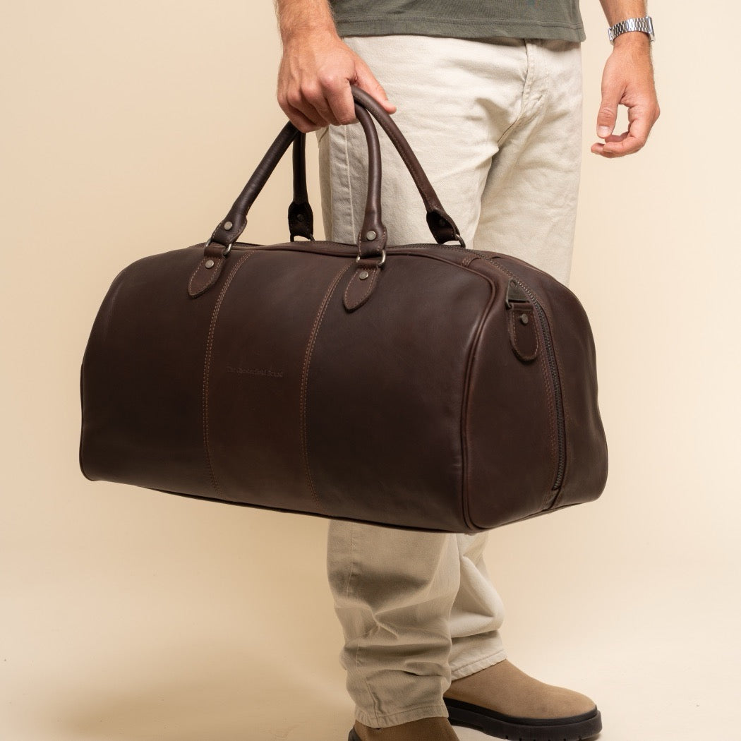 Leren Weekendtas Bruin William-II