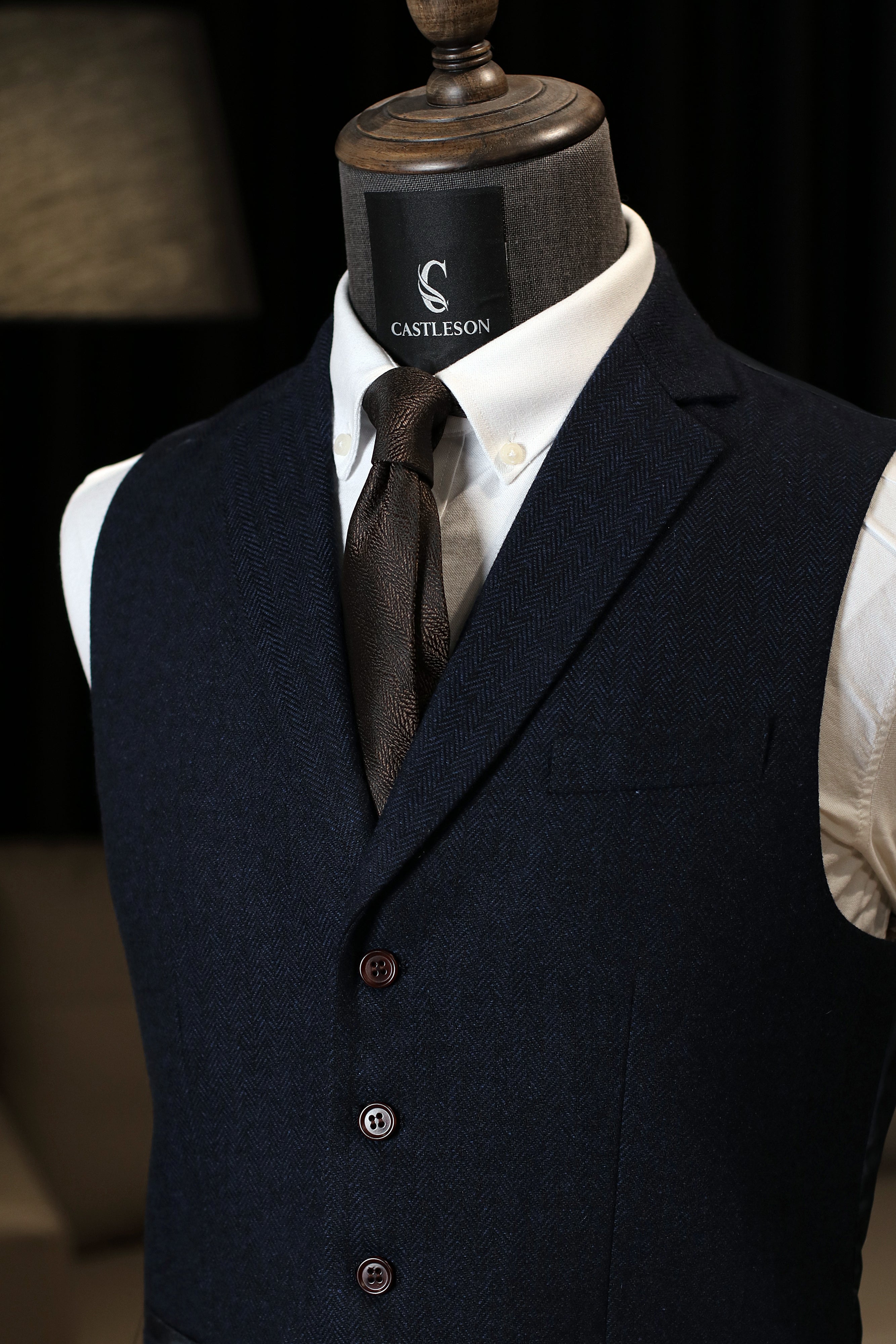 CASTLESON Chief - Herrkostym Marinblå tweed