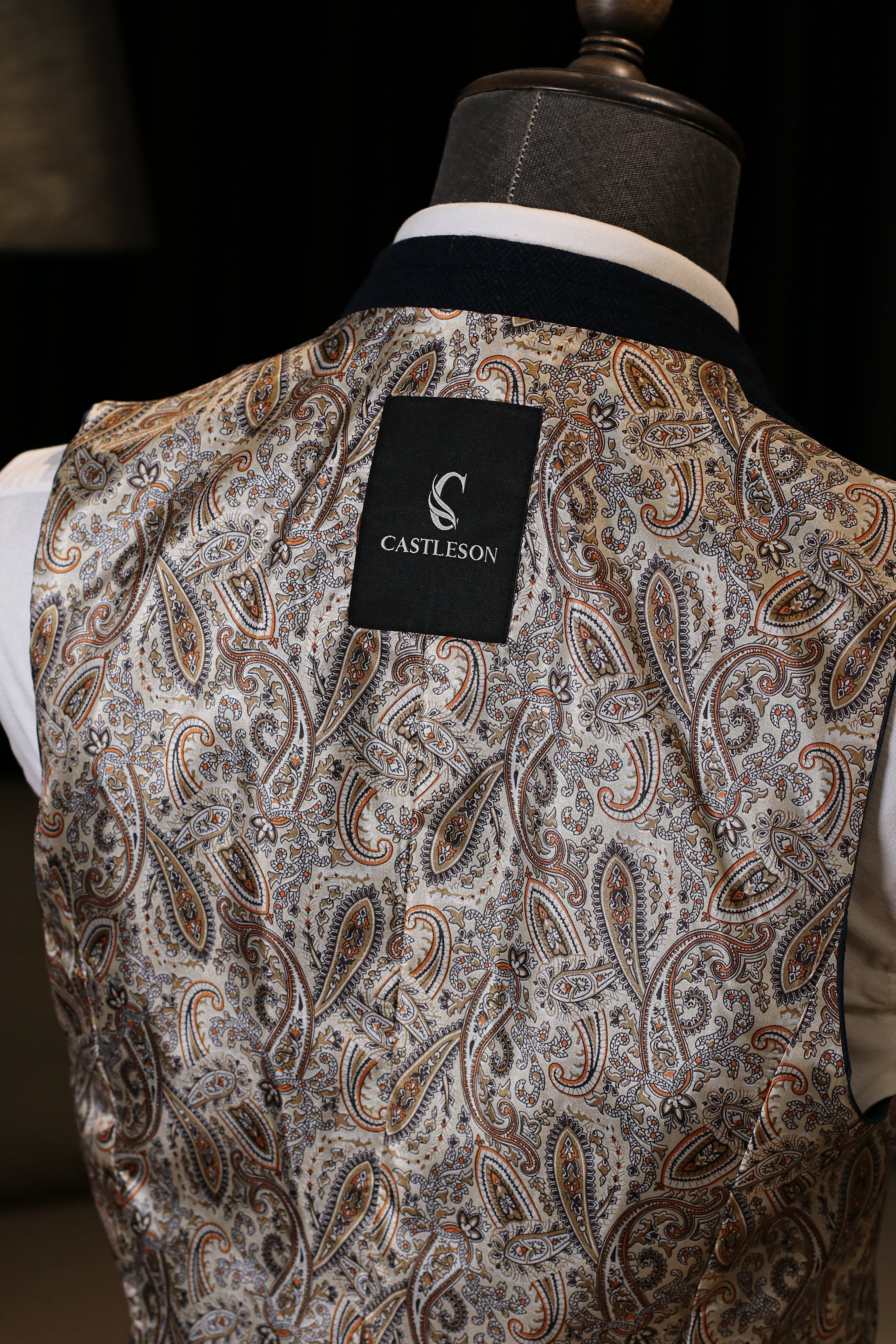 CASTLESON Chief - Herrkostym Marinblå tweed