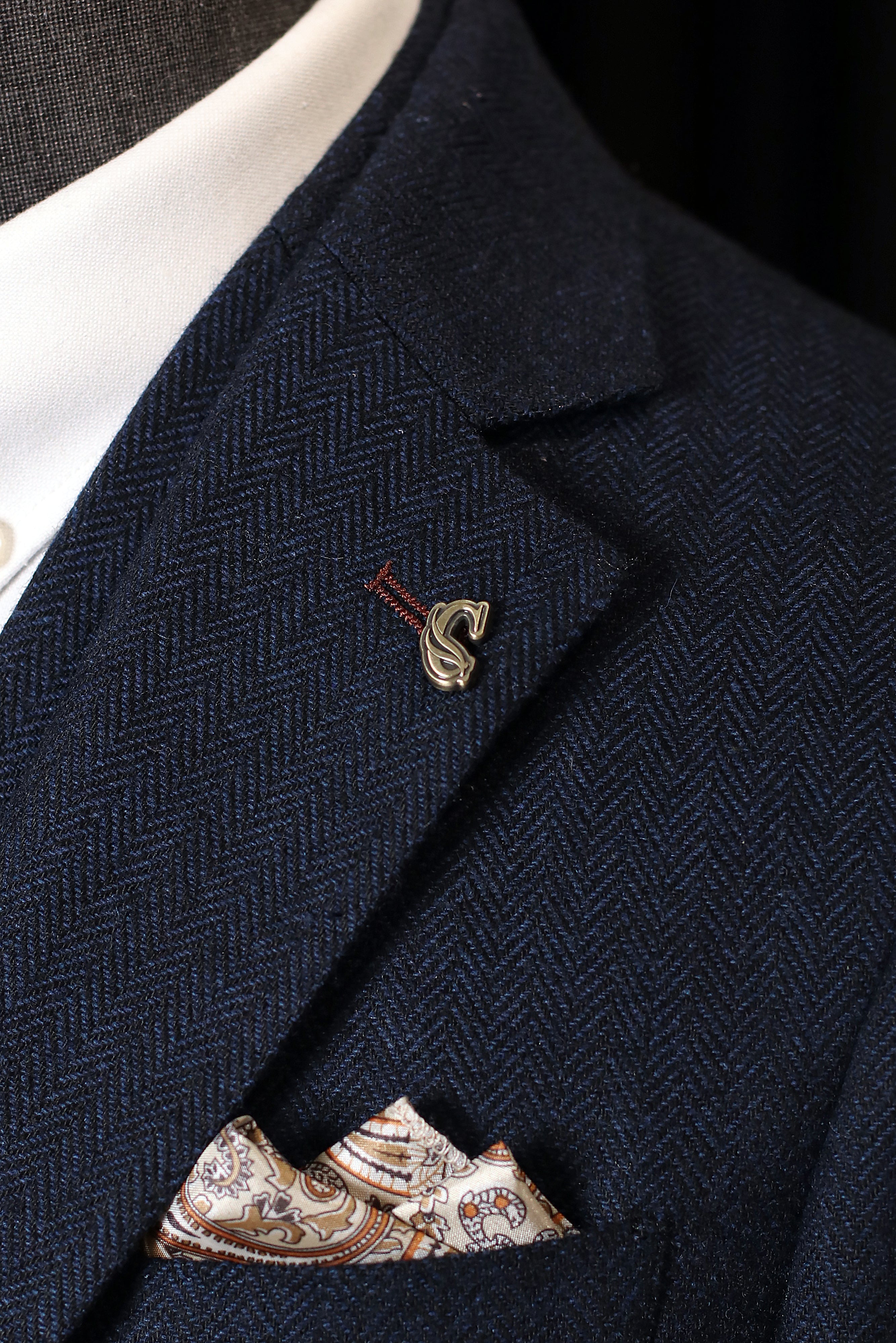 CASTLESON Chief - Herrkostym Marinblå tweed