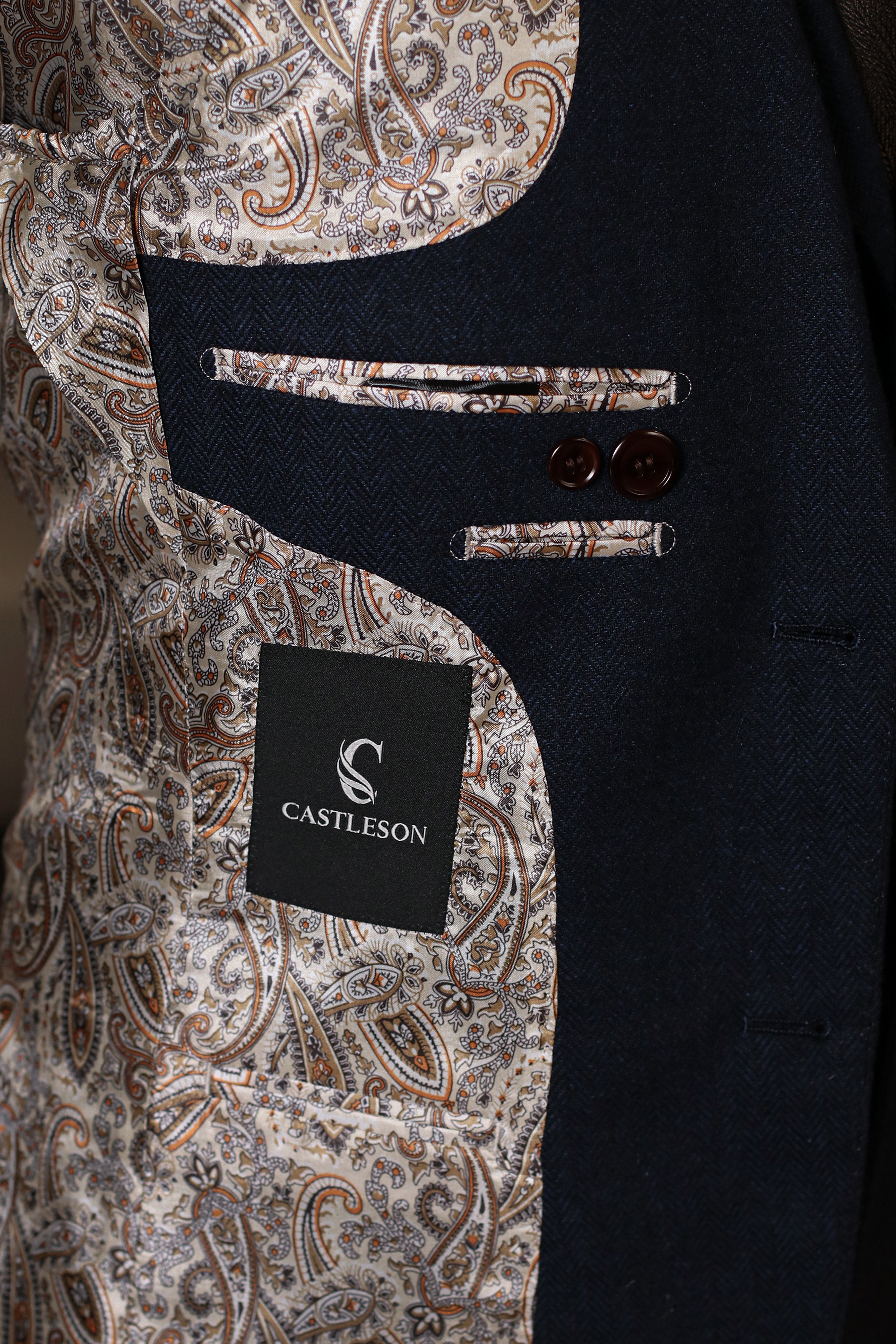 CASTLESON Chief - Herrkostym Marinblå tweed