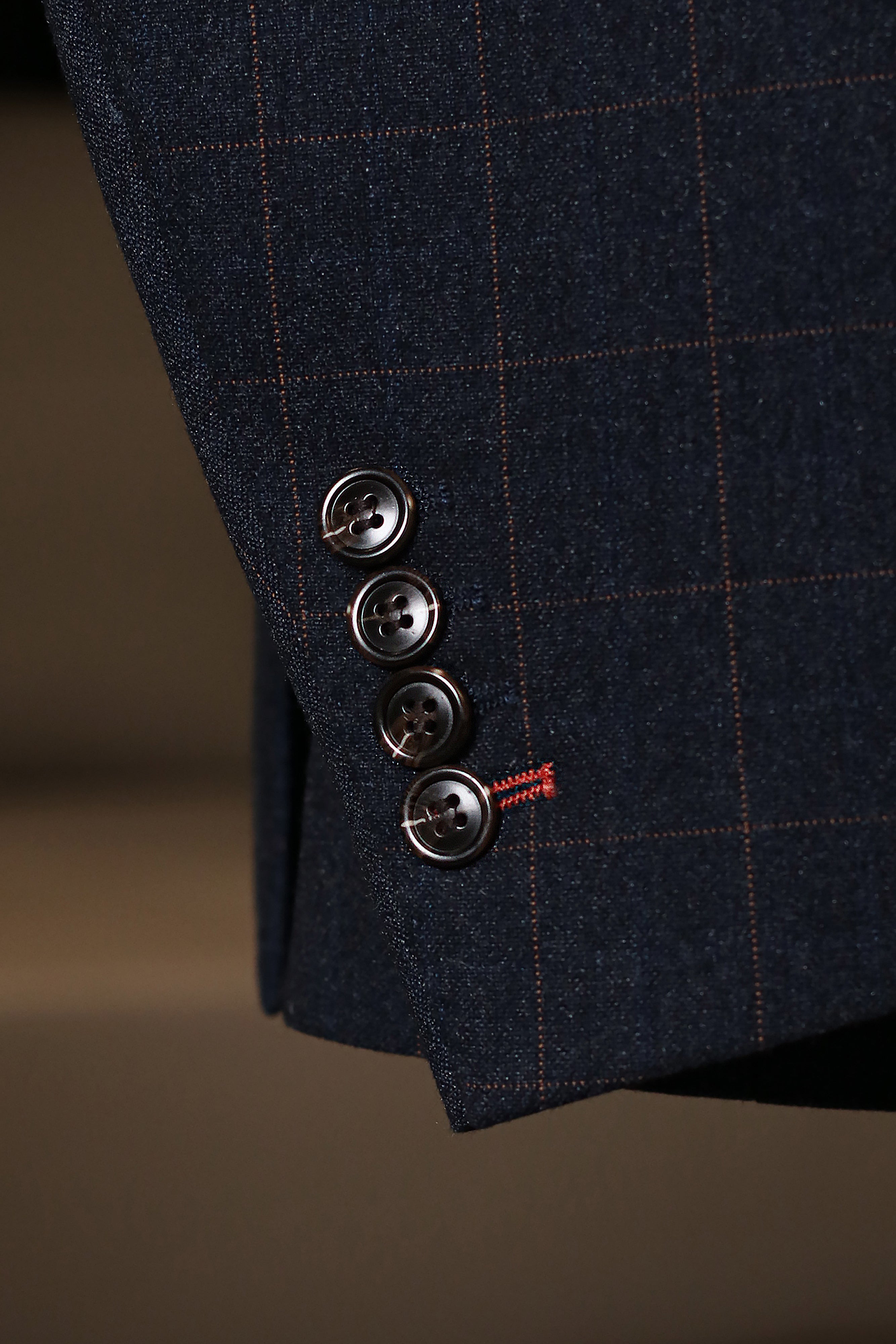 CASTLESON Admiral - Driedelig Herenpak Check Navy/Tan Mix & Match